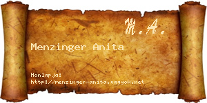 Menzinger Anita névjegykártya